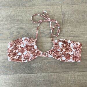 Abercrombie & Fitch White and Red Bikini Top